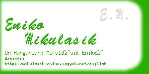 eniko mikulasik business card